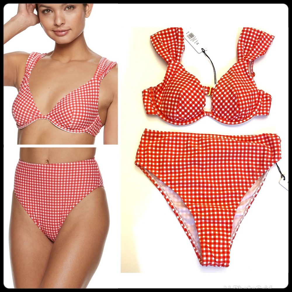 We Wore What Gingham Bikini Emily/ Allie